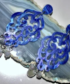 Blauw paarse oorbellen