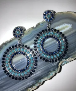 Saffier blue oorbellen