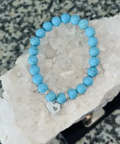 magical-lifestyle.nl Dames Magical turkoois edelsteen armband (rvs zilver hart) Turkoois hart rvs