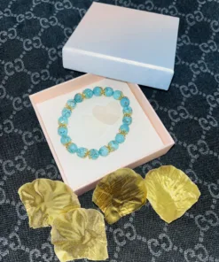 magical-lifestyle.nl Dames Magical turkoois luxe edelsteen armband giftbox (rvs goud) Armband turkoois goud rvs scaled