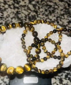 gezins tijgeroog armbandenset